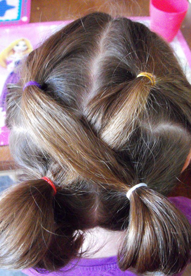 Детская прическа из резинок раз Детская прическа из резинок раз