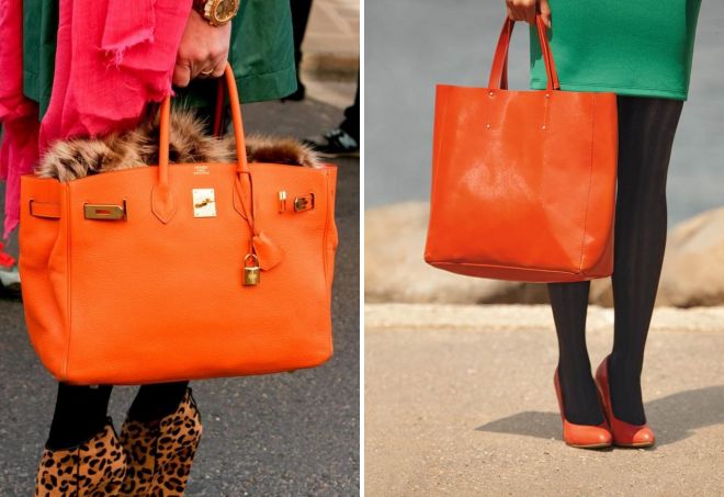 объемная оранжевая сумка