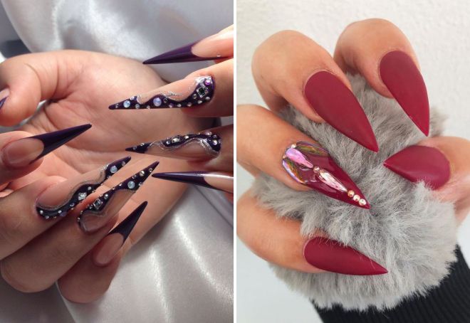 дизайн на длинные острые ногти дизайн на длинные острые ногти