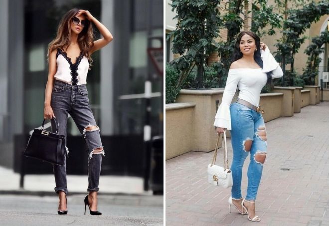 с чем носить рваные джинсы 2019 с чем носить рваные джинсы 2019
