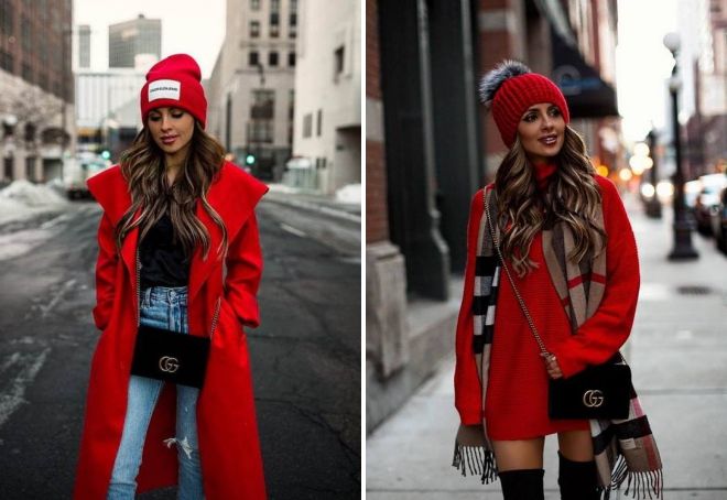 Женская красная шапка Женская красная шапка