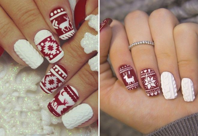 свитер на ногтях с оленями свитер на ногтях с оленями