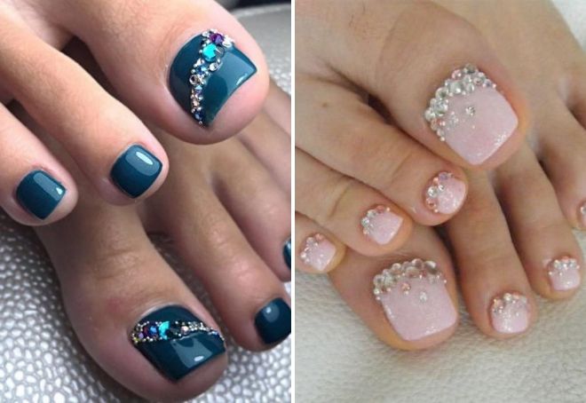 педикюр со стразами педикюр со стразами