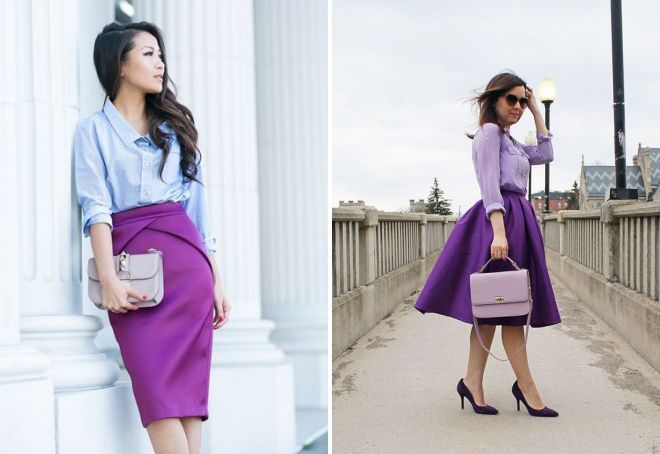 с чем носить фиолетовую юбку с чем носить фиолетовую юбку