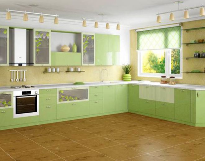 сочетание зеленого в кухонном интерьере сочетание зеленого в кухонном интерьере