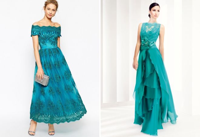 бирюзовое платье с кружевом бирюзовое платье с кружевом