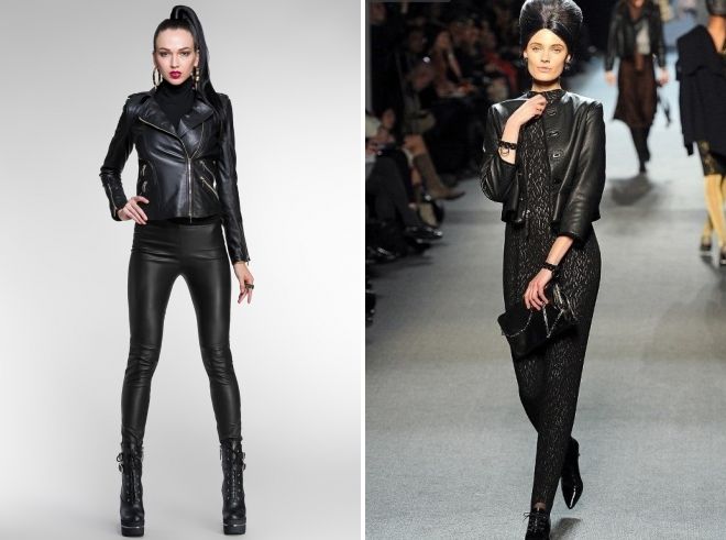 кожаный пиджак с легинсами кожаный пиджак с легинсами
