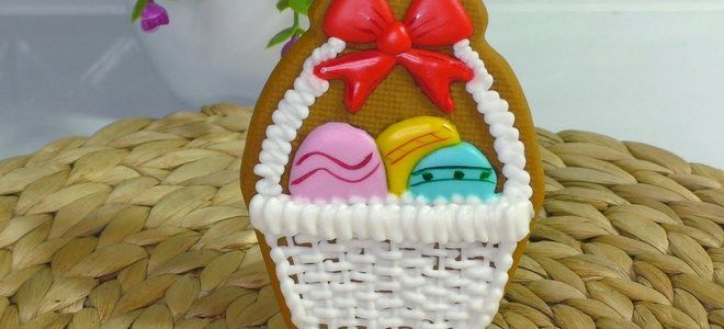 пасхальный пряник корзинка с яйцами пасхальный пряник корзинка с яйцами