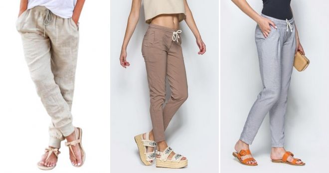 Спортивные льняные штаны Спортивные льняные штаны