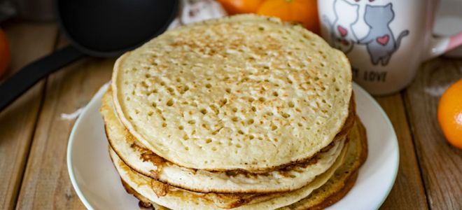 фото2 пышные блины на кефире с дырочками