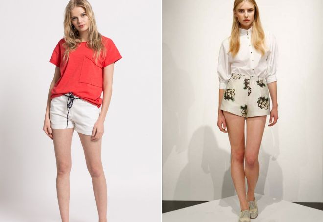 женские белые шорты женские белые шорты