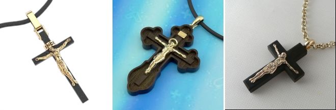 Деревянный крестик с золотом Деревянный крестик с золотом