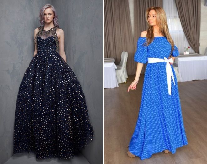 длинное платье в горох длинное платье в горох