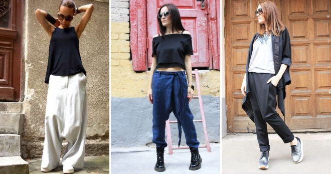 Льняные штаны с мотней Льняные штаны с мотней