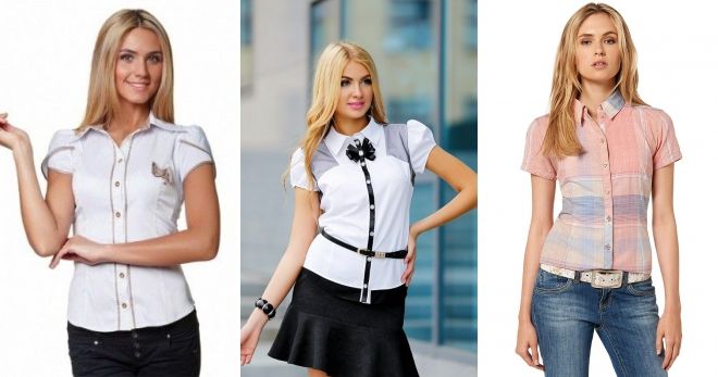 Короткая приталенная рубашка Короткая приталенная рубашка