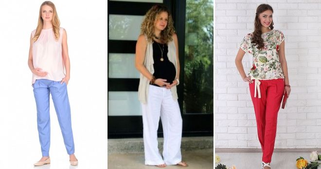 Льняные штаны для беременных Льняные штаны для беременных