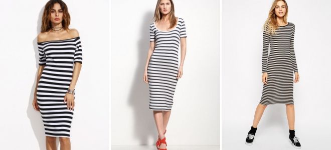 Полосатое платье в обтяжку Полосатое платье в обтяжку