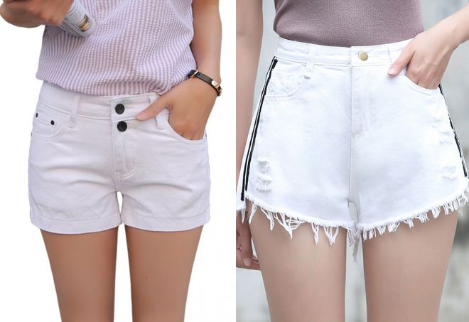 белые джинсовые шорты белые джинсовые шорты