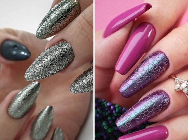 пенный маникюр на длинные ногти пенный маникюр на длинные ногти