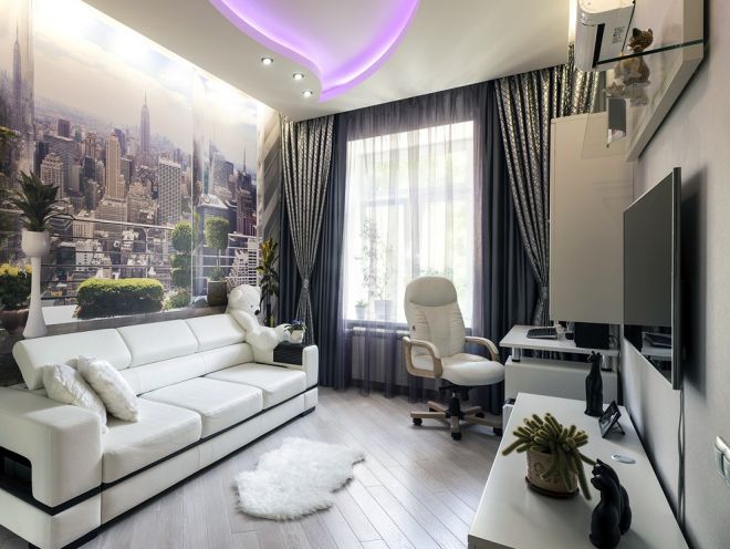 Шторы в гостиную в стиле хай-тек Шторы в гостиную в стиле хай-тек