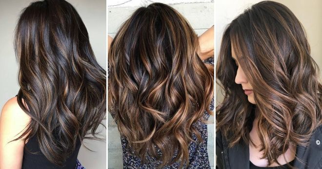 Балаяж на темные волосы Балаяж на темные волосы