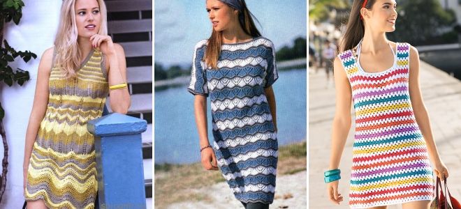 Вязаные полосатые платья Вязаные полосатые платья