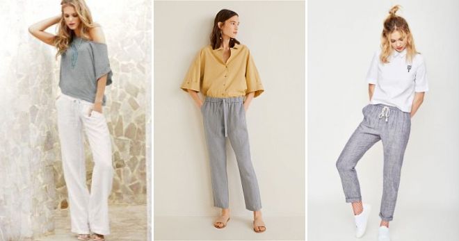 С чем носить льняные штаны С чем носить льняные штаны