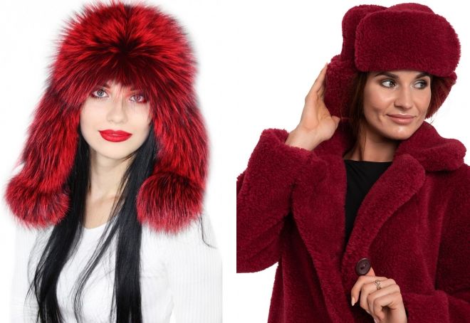 Красная шапка ушанка Красная шапка ушанка