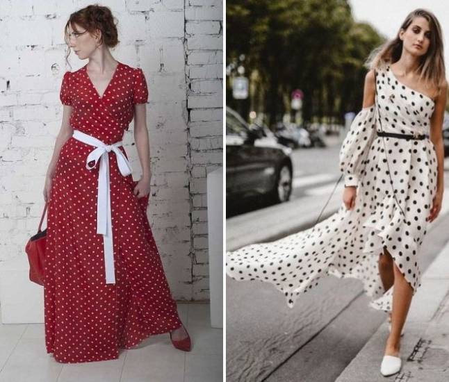 платье в горох с запахом платье в горох с запахом