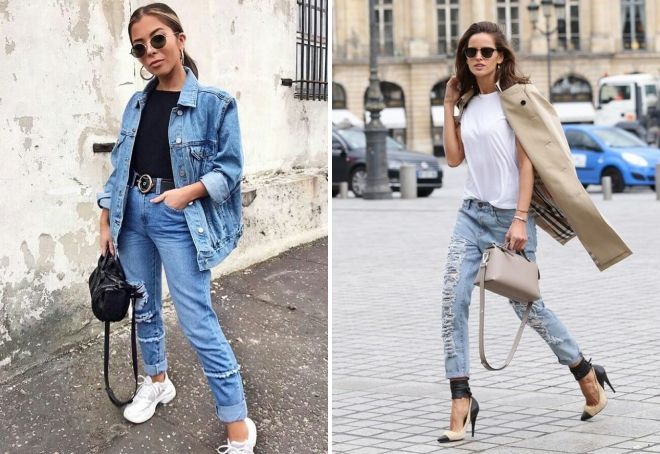 с чем носить рваные джинсы осенью с чем носить рваные джинсы осенью