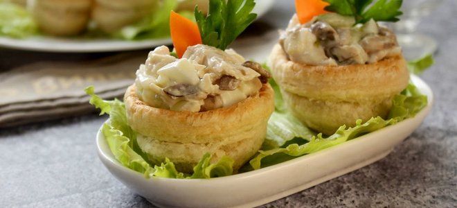 тарталетки из слоеного теста с начинкой тарталетки из слоеного теста с начинкой