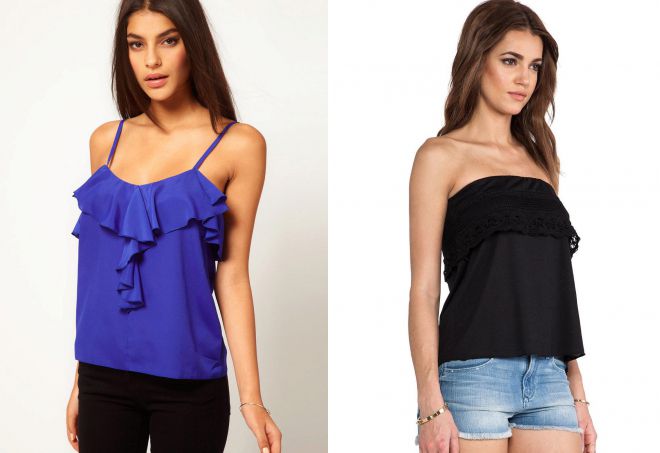 топ с воланом на груди топ с воланом на груди