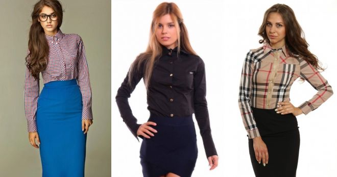 Приталенная рубашка с юбкой Приталенная рубашка с юбкой