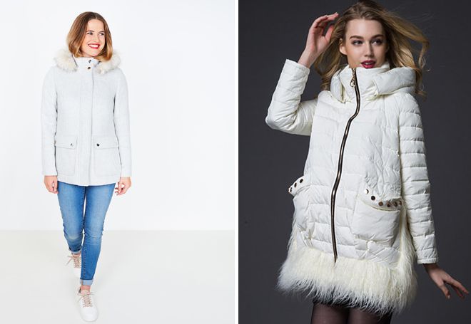 белая куртка с мехом белая куртка с мехом