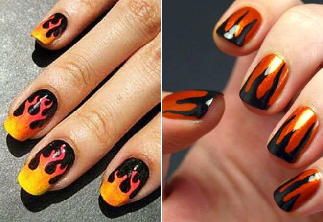 модный маникюр с огнем модный маникюр с огнем