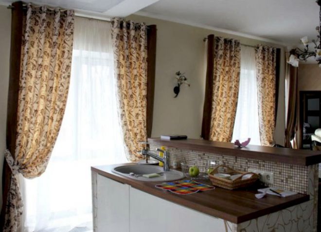 Шторы на кухню на люверсах Шторы на кухню на люверсах