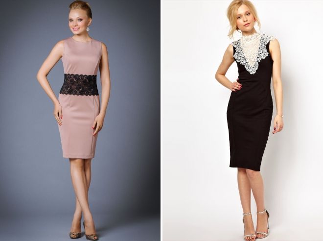 строгое платье с кружевом строгое платье с кружевом