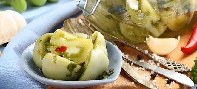 зеленые помидоры с чесноком зеленые помидоры с чесноком