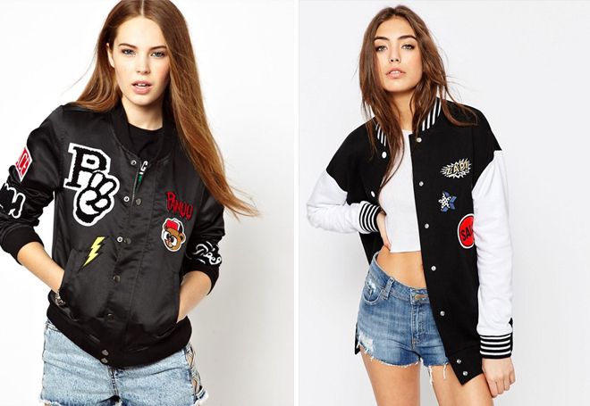 черный бомбер с нашивками черный бомбер с нашивками