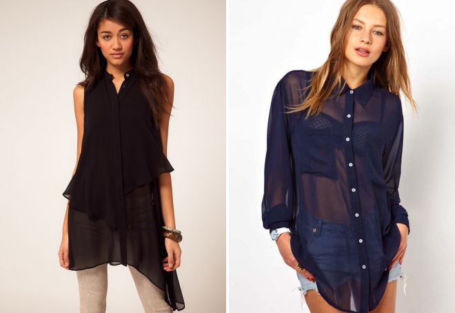 длинная блузка из шифона длинная блузка из шифона