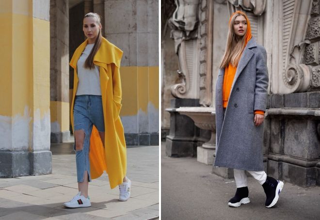 Длинное женское осеннее пальто Длинное женское осеннее пальто