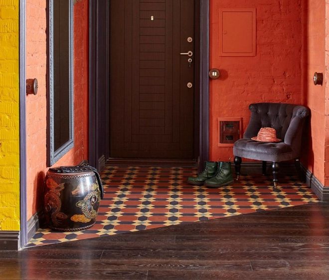 комбинированный пол в прихожей комбинированный пол в прихожей