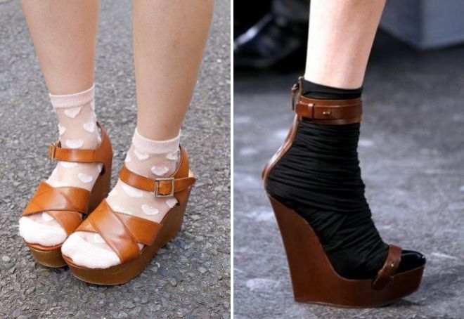 босоножки на платформе с носками босоножки на платформе с носками