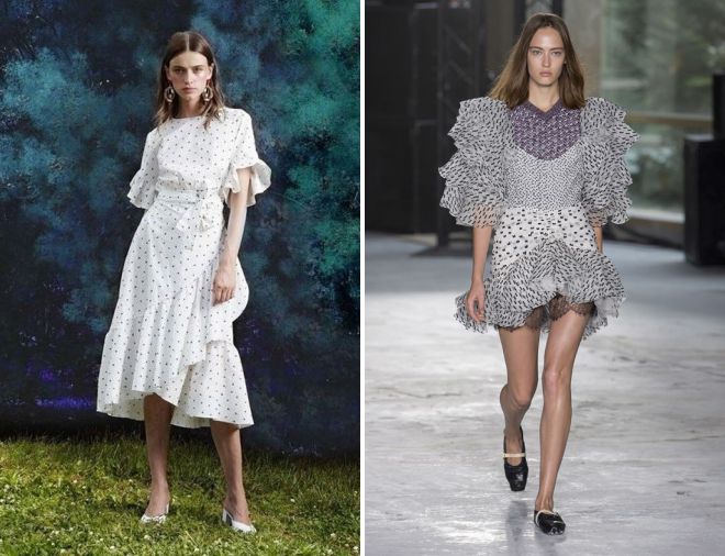 платье в горох с баской платье в горох с баской