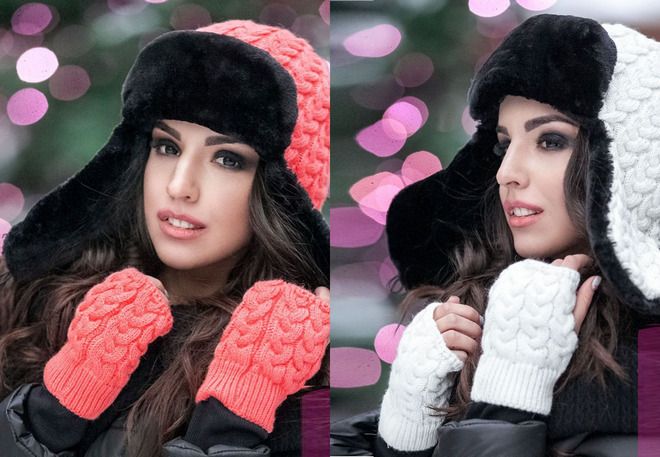 женская вязаная шапка ушанка с мехом женская вязаная шапка ушанка с мехом