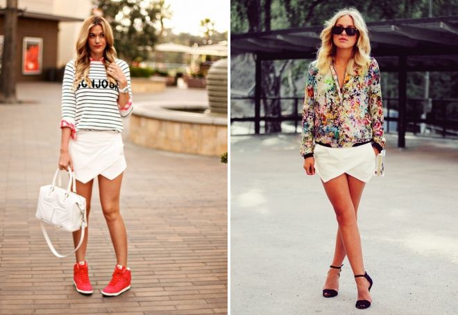 белые шорты юбка белые шорты юбка