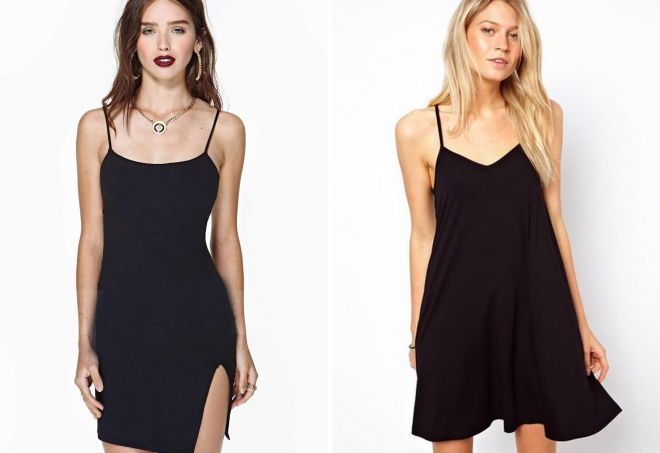 черное короткое платье на бретельках черное короткое платье на бретельках