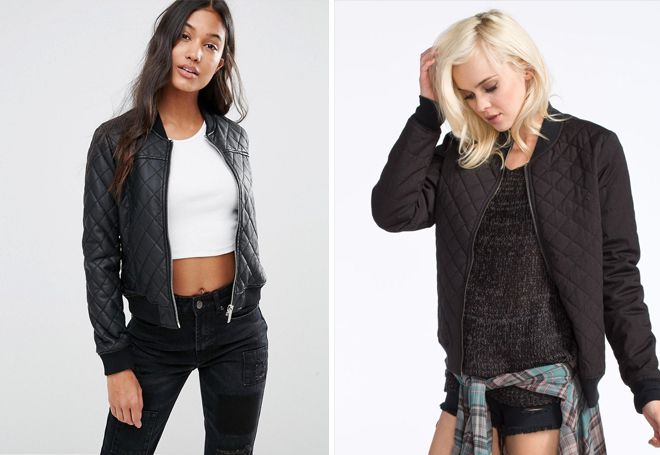 черный стеганый бомбер черный стеганый бомбер