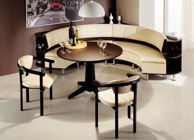 Кухонный угловой диван из экокожи