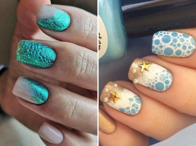 маникюр с волнами и пеной маникюр с волнами и пеной